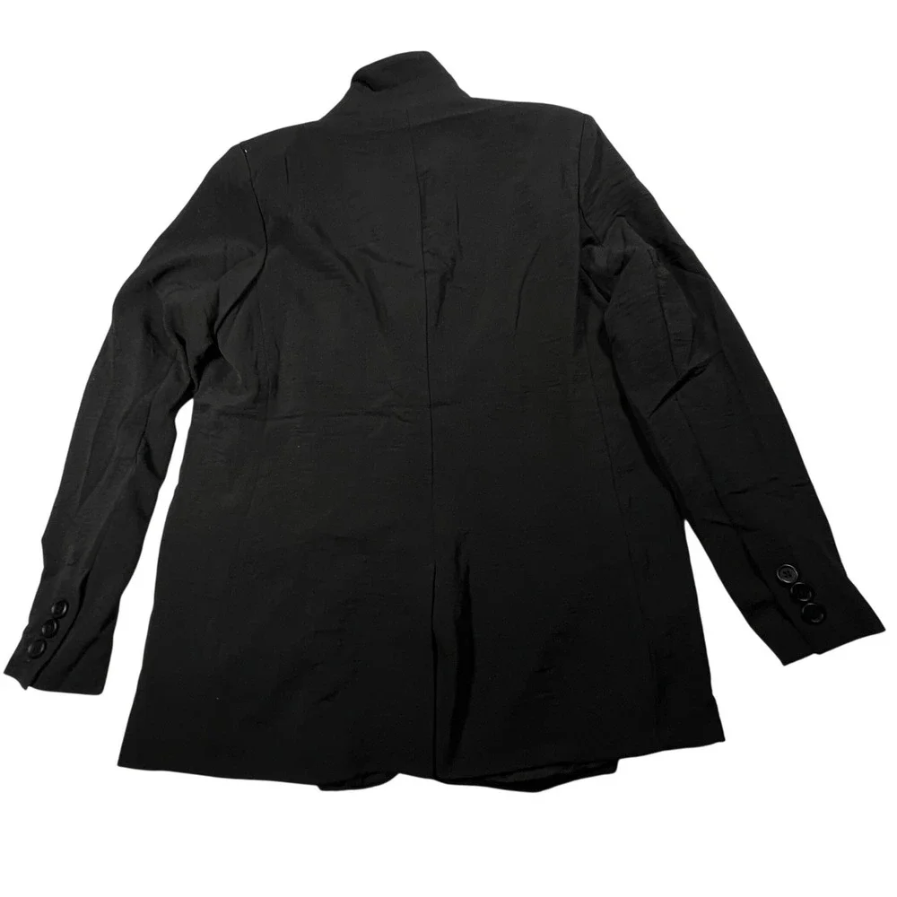 Adrianna Papell Blazer Womens Large Black Solid Airflow Lined Soft Office Jacket